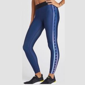 Ultracor SoulCycle Leggings Small Navy Iridescent Skull Stripe Workout Cycling